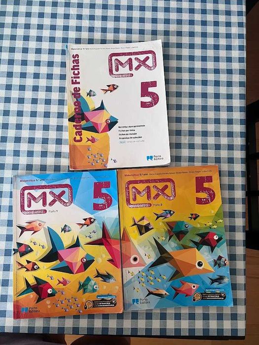 Matemática 5.º Ano — MX 5 (Parte 1 e 2 + Caderno de Fichas) Porto Editora