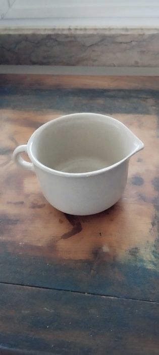 Hand-painted rustic ceramic pitcher and small dipper424290876717813764