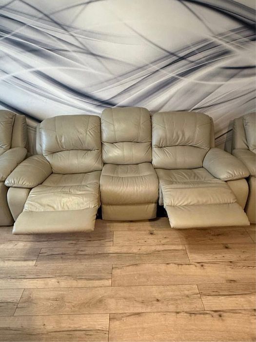 Komplet wypoczynkowy z funkcją relaks - skóra