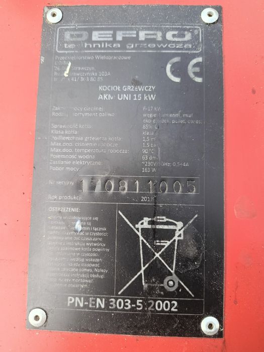 Piec Defro AKMUNI 15KW wraz z zasobnikiem