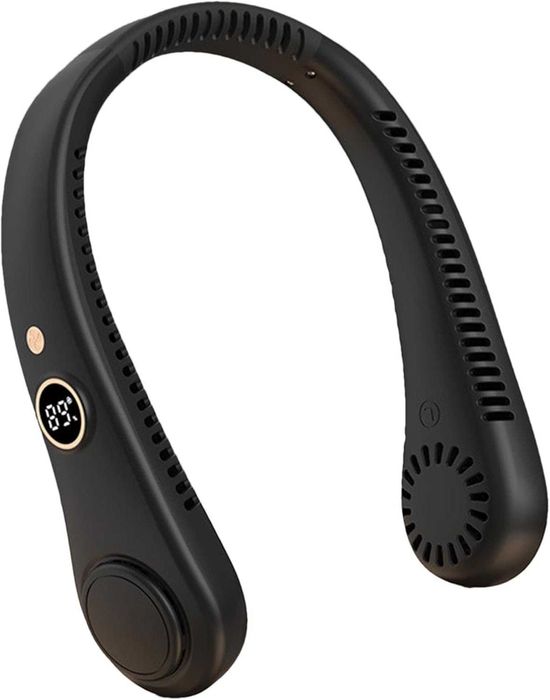 Wiatrak Wentylator Na Szyję USB Przenośny Wiatrak Klimatyzator LCD