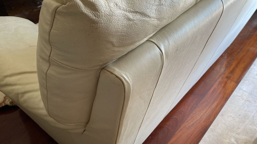 Sofa 2 lugares pele branca Divani & Divani