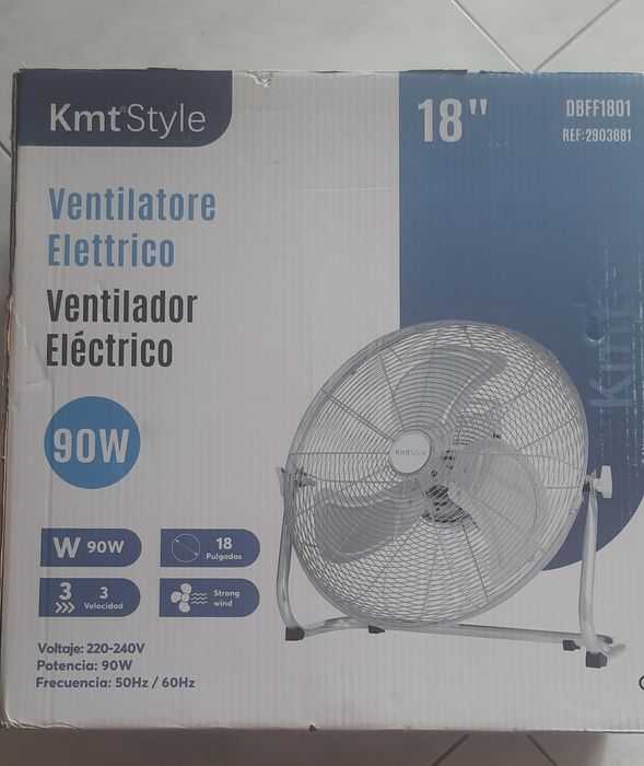 Ventilador elétrico 90W 3 Velocidades