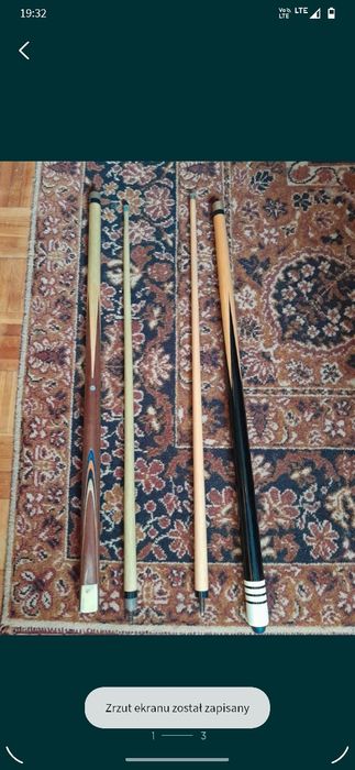 Dwa kije bilardowe stan Bardzo dobry