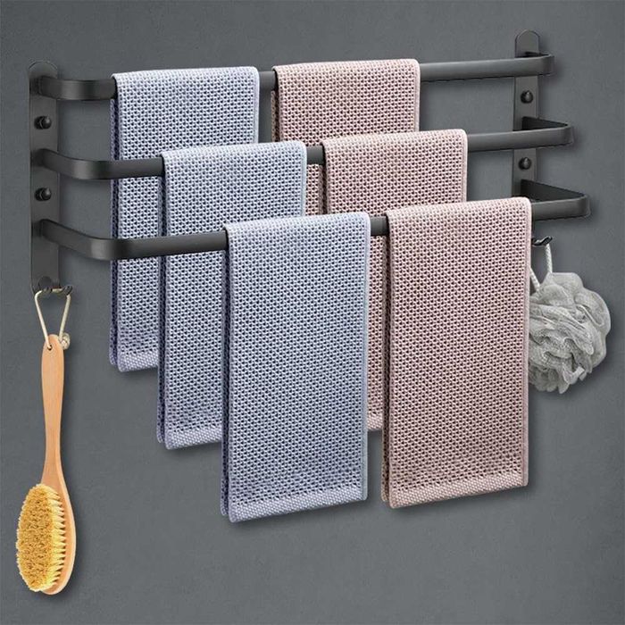 3-poziomowy wieszak na ręczniki Aluminiowy montowany na ścianie 60CM