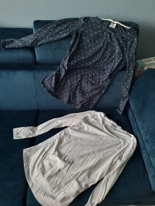 2 koszulki ciążowe z długim rękawem rozmiar M