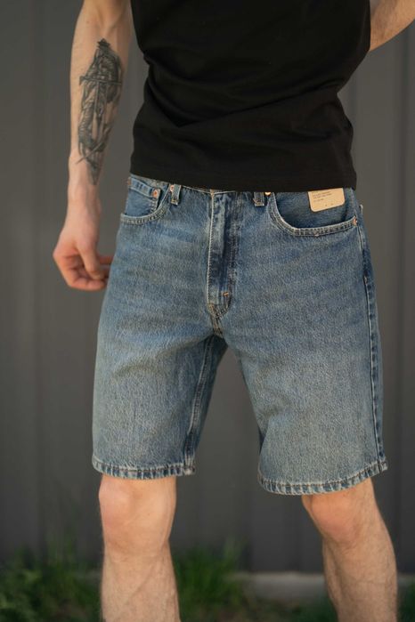 Мужские джинсовые шорты Levi's 454 Relaxed Fit Shorts серые и синие 000YB0012 оригинал 000YB0003 бриджы