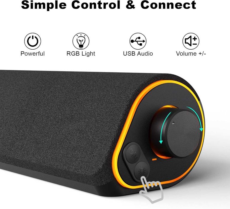 SOULION Głośniki komputerowe R50 USB AUX 3,5 mm Jack RGB bluetooth