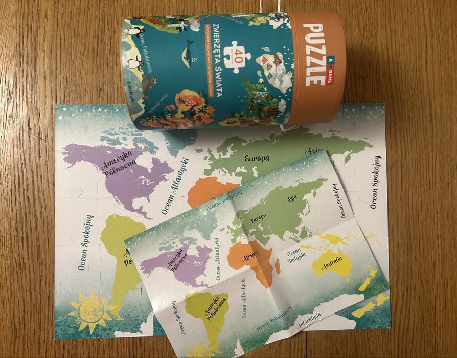 Zwierzęta Świata 2stronne puzzle (40elem)