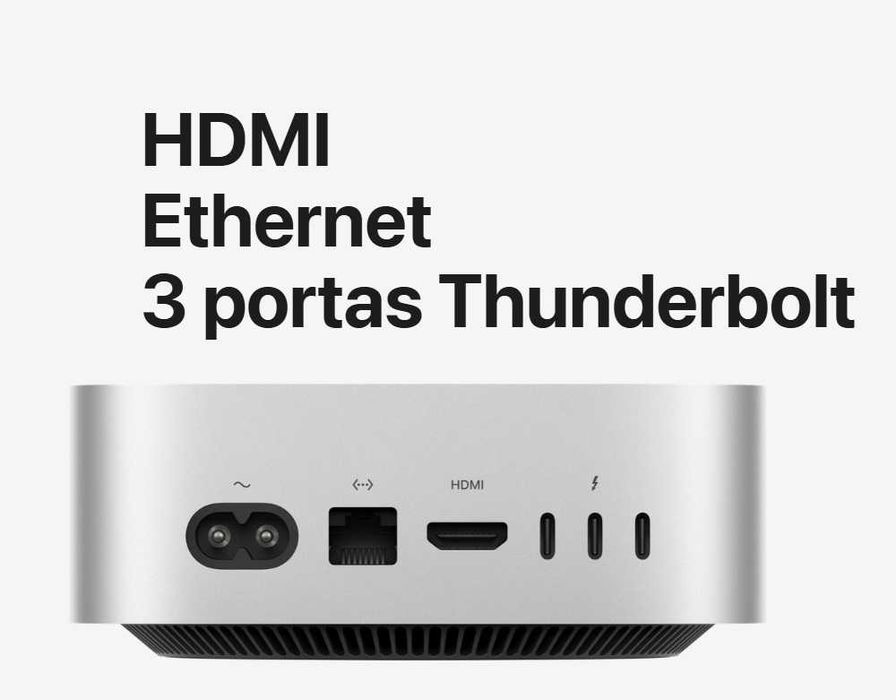 Mac Mini 2025 M4 Apple Original Novo, 10C CPU, 16GB, 256GB