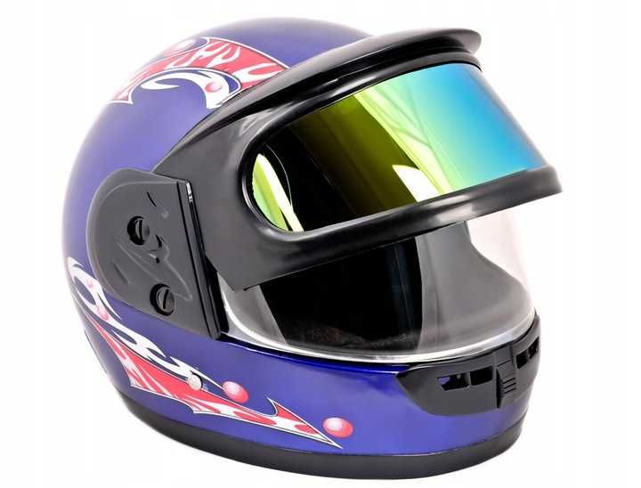 KASK INTEGRALNY na rower skuter motor quad PODWÓJNA szyba rowerowy nie