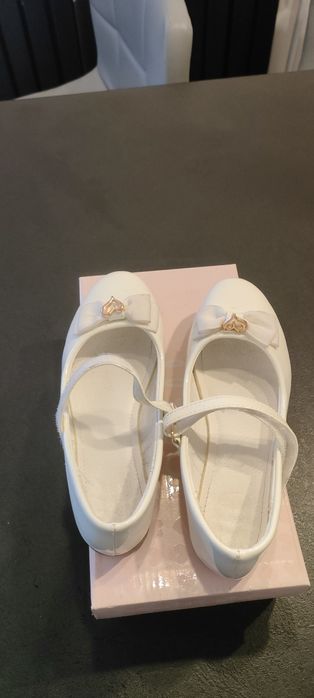 Buty komunijne białe baleriny 33