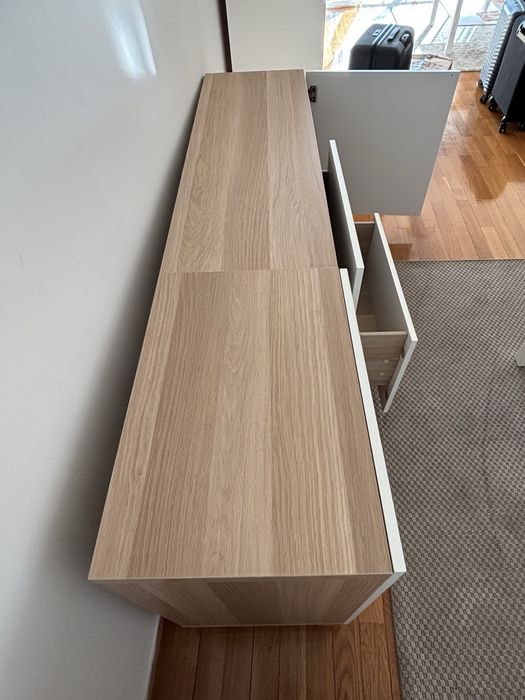 Aparador BESTÅ Comb arrumação c/gavetas, branco, 180x42x75 cm