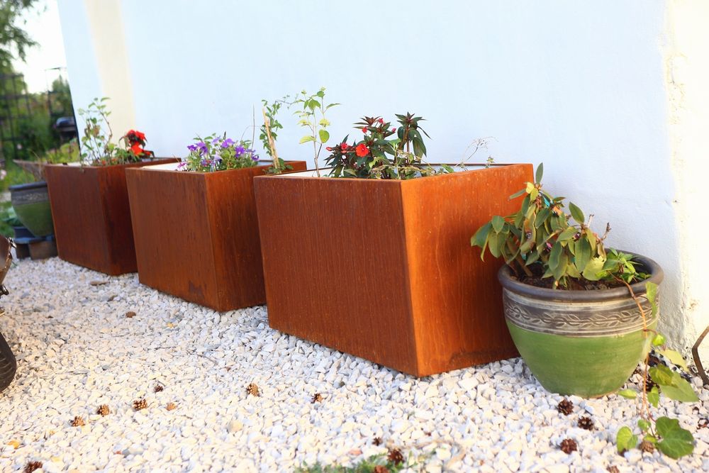 Donica duża corten stal industrialna każdy wymiar