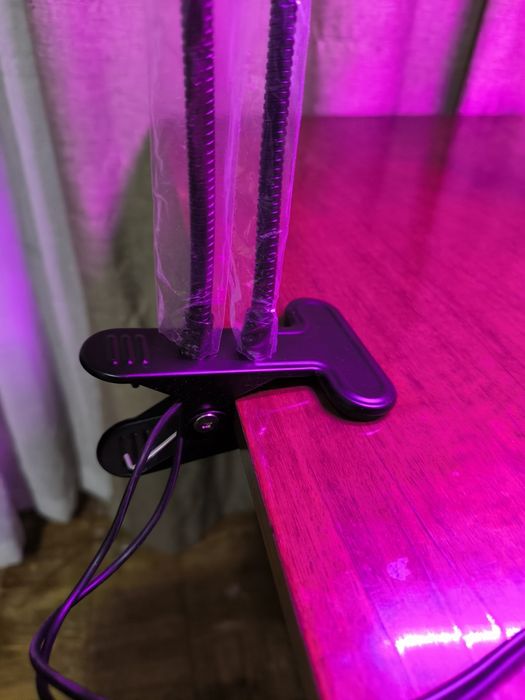 Фитолампа полного спектра для растений с таймером 2 головы питание от