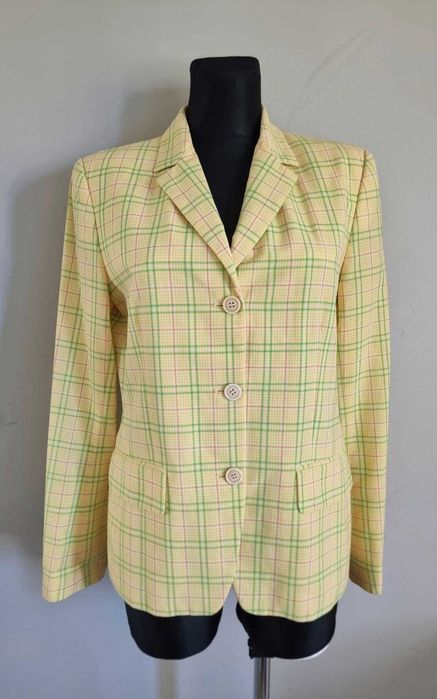 Modna żółta marynarka w kratę od Michael Kors