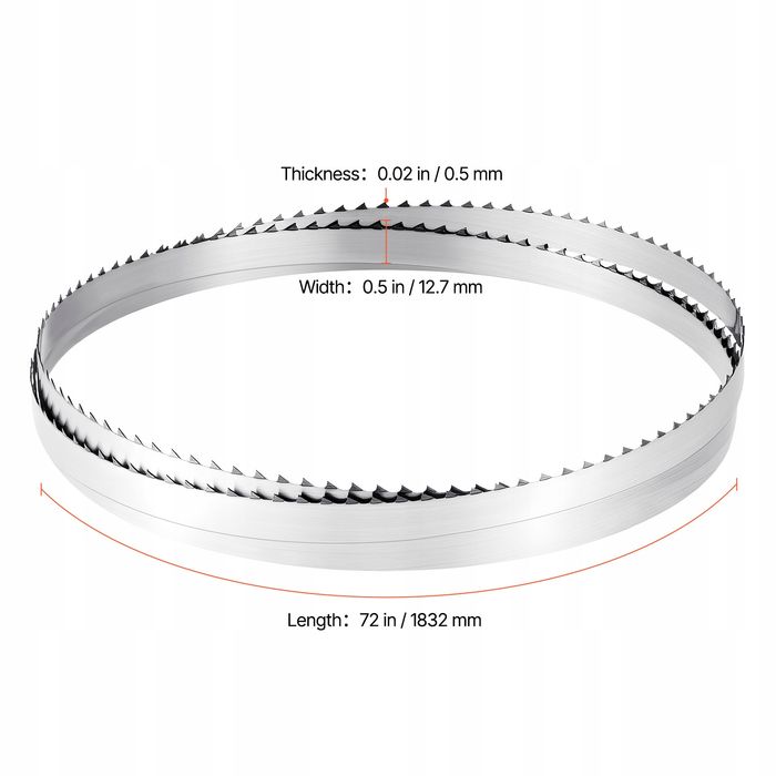 VEVOR brzeszczot taśmowy 1832X12 7X0 5MM 4TPI mocny do drewna premium