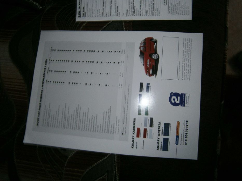 Folder prospekt Fiat Siena Palio weekend. Wysyłka w cenie!