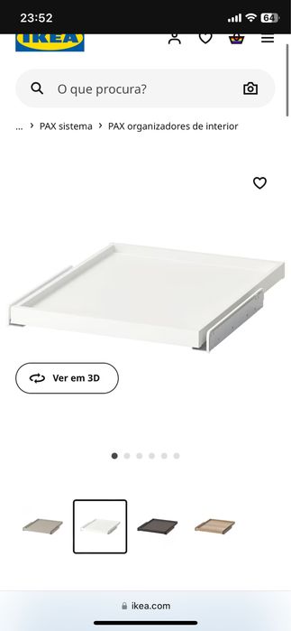 Tabuleiro extraível ikea
