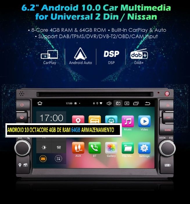 Auto radio Universal Nissan Android 14 64GB radio/dvd/cd/usb/sd/gps
