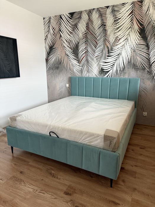 Nowe Łóżko Tapicerowane z Materacem i Pojemnikiem 160x200 PRODUCENT
