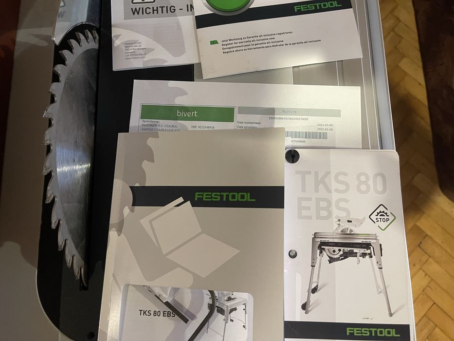 Festool TKS 80 EBS, pilarka stołowa.