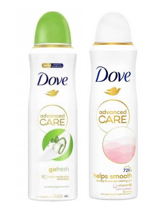 2x Dove Advanced Care Antyperspirant Spray 150ml MIX zapachów