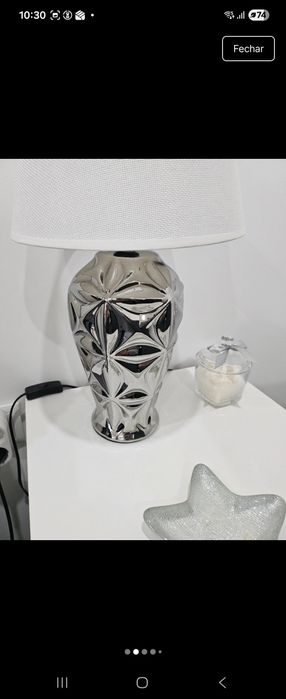 Vendo 2 candeeiros prata óptimo estado