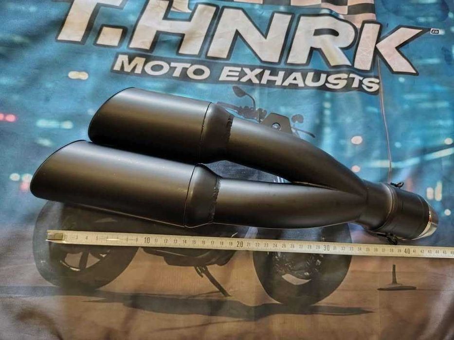 ponteira de escape moto double black mate