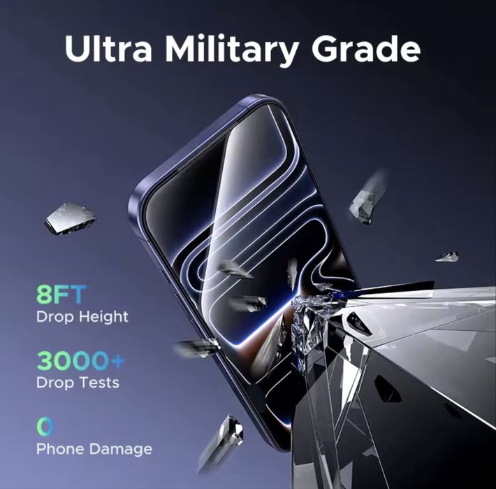 Защитное стекло Ugreen 9D With Black Border iPhone 17 Pro Max, 17 Pro, в комплекте 2 стекла, покрывает весь экран, очень тонкие черные рамки
