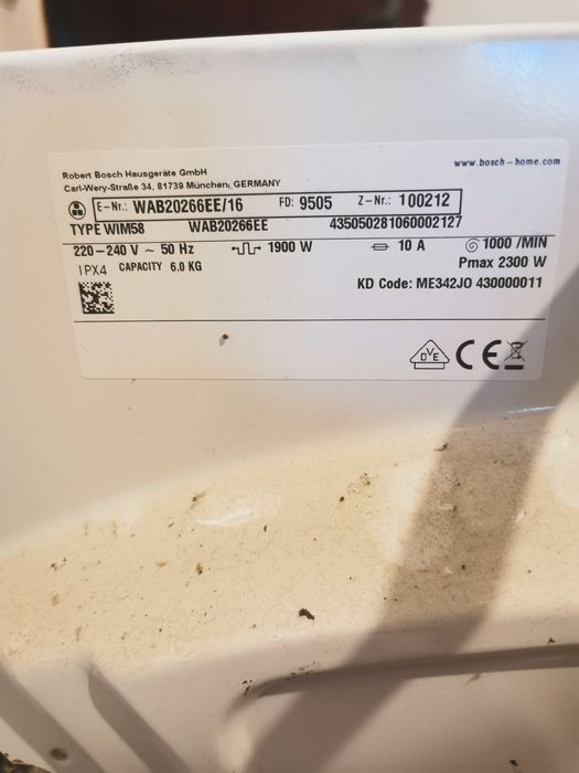 Peças para máquina lavar roupa Bosch VarioPerfect série 2