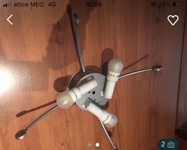 Candeeiro de sala em vidro (teto)