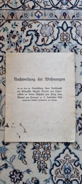 04.09.1913 Dokumenty ze slubu ksiezniczki Augusty Viktorii UNIKAT !!!