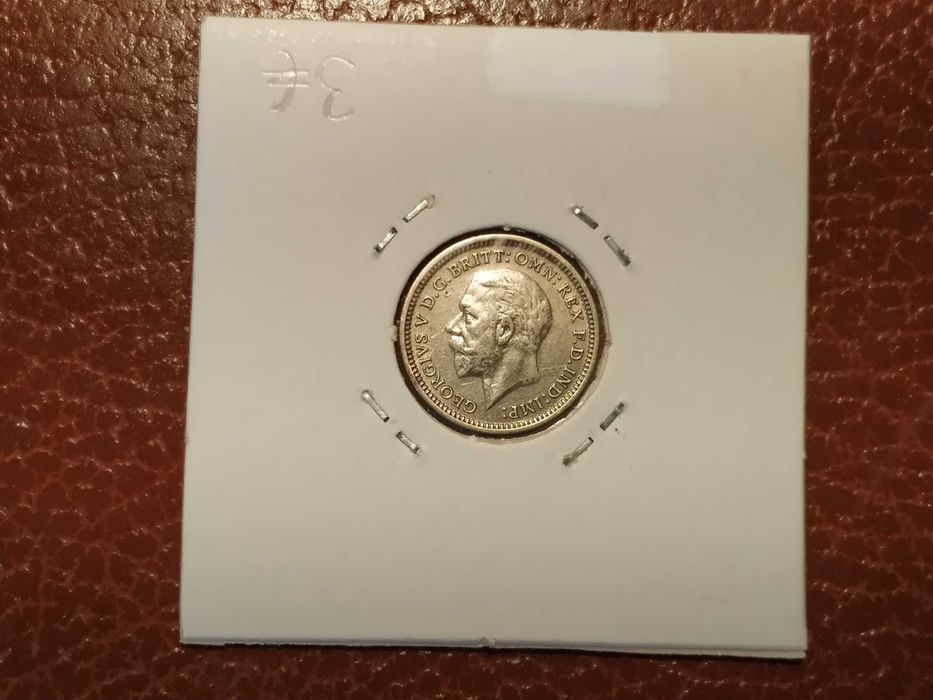 Reino Unido - moeda em prata de 3 pence de 1935 (VF)