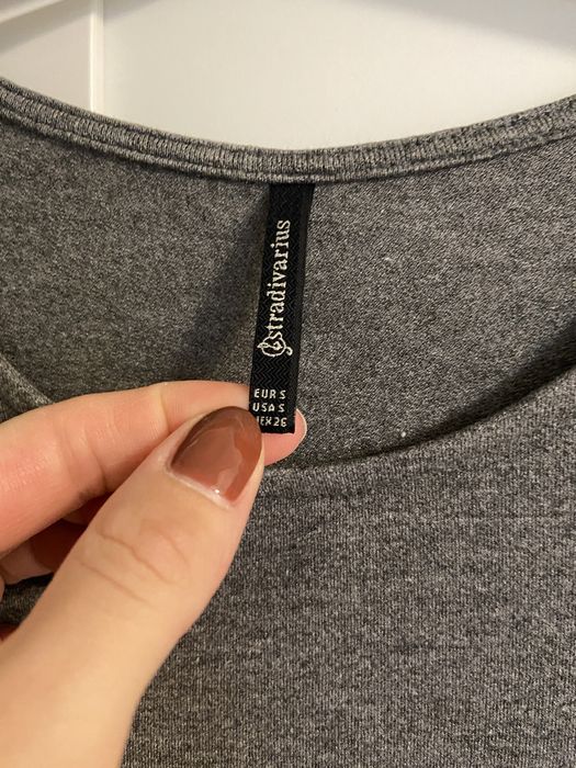 Sukienka tunika Stradivarius S szara bawełniana dzianinowa jersey