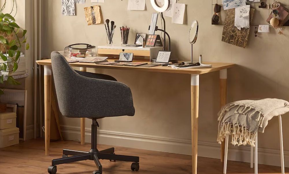 IKEA ANFALLARE Blat biurka/ stołu Bambus 140x65cm