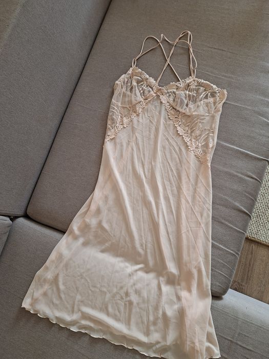 Ніжна пудрова комбінація з мереживом St Michael (Marks & Spencer), розмір UK 18 / EUR 46-48