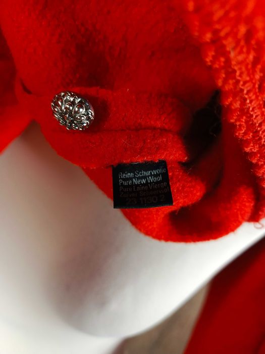 Alphorn wełniany żakiet marynarka damska czerwona folk wool 46 XXXL