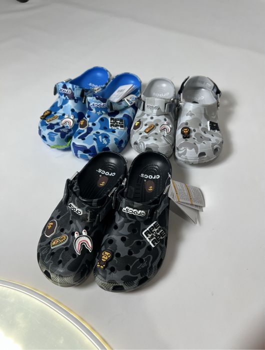 ‼️ЗНИЖКА‼️Тапки Crocs x Bape / Бейп/крокс/тапочки/шльопанці
