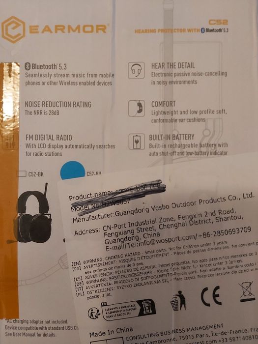 EARMOR C52 caça e tiro