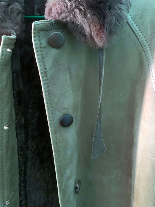 Casaco comprido de pele genuíno vintage