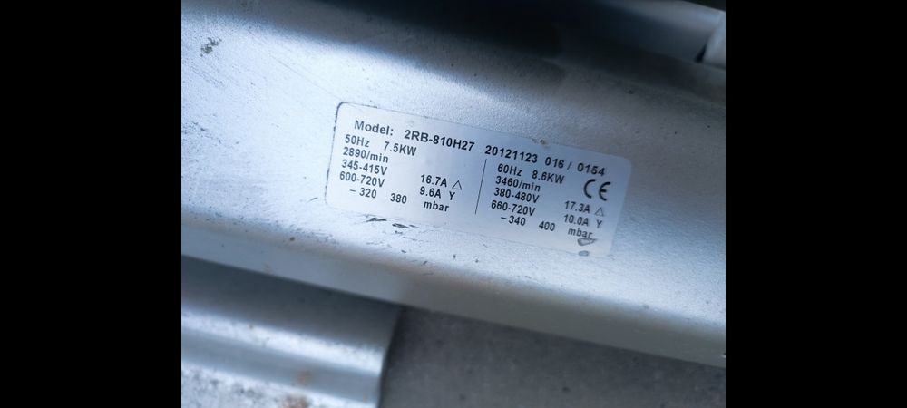 Wentylator dmuchawa  bocznokanałowa 7,5 kw Siemens