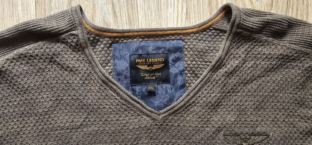 Pme Legend sweter męski brązowy rozmiar XXL wymiary na zdjęciach