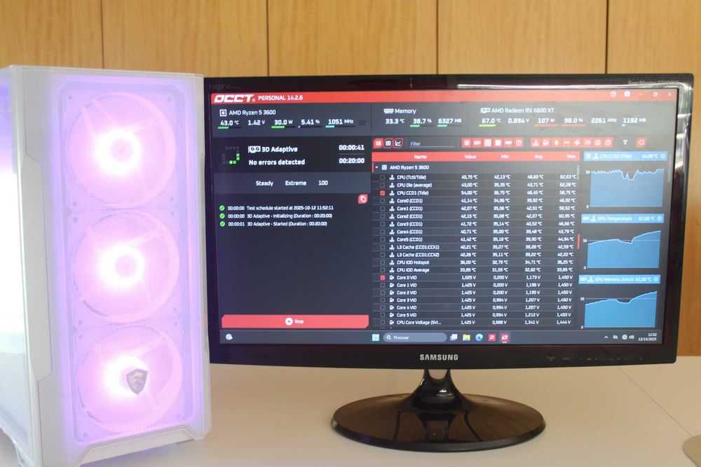 PC Gaming Novo | Ryzen 5 3600 + RX6600 XT + 16GB RAM RGB + 1TB NVMe