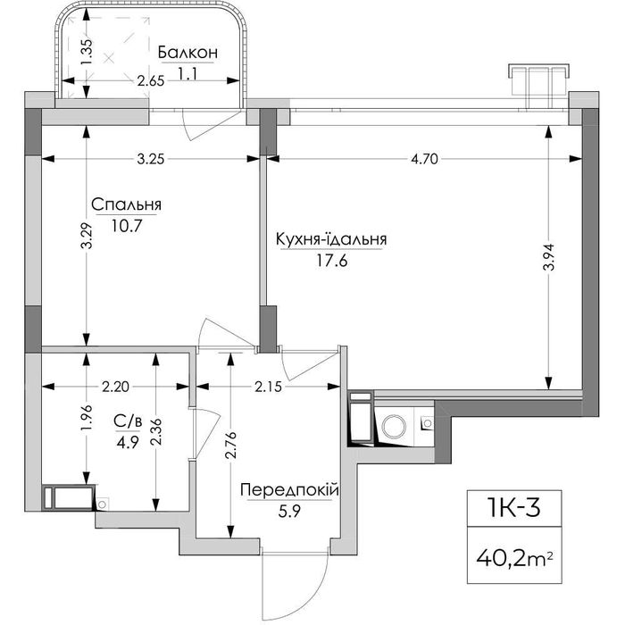 1-кімн. квартира (40.2 м2). ЖК бізнес-класу «Lypynsky». Центр