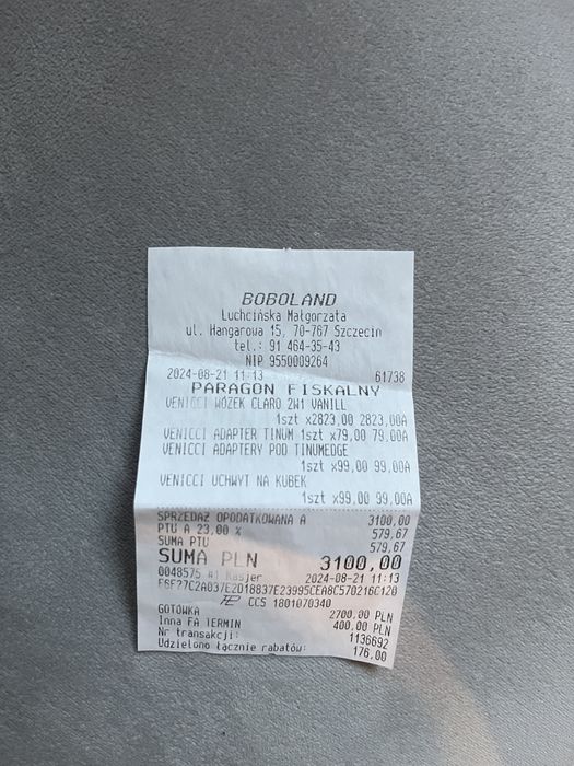 Wózek Venicci Claro 2w1 vanilla + adaptery