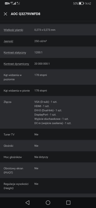 Monitor 31.5 cala. AOC