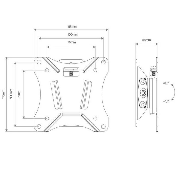 Suporte para Monitor Inclinável de Parede 15´ a 34´