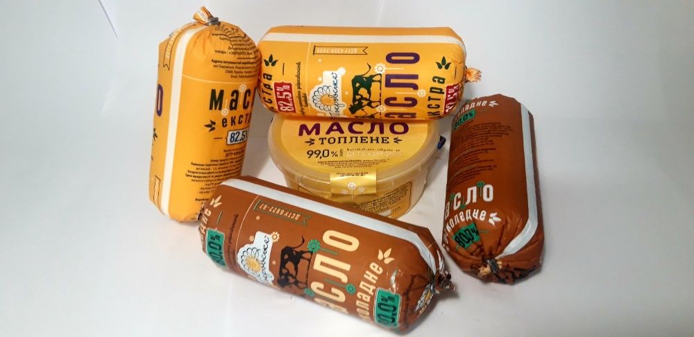 Масло Покровское: Сливочное 82,5%., Шоколадное 80%.