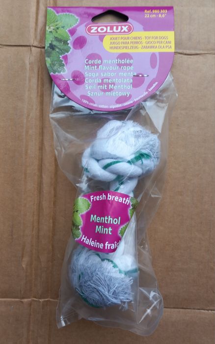 Sznurek gryzak dla psa miętowy Zolux 22 cm
